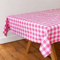 Talking Tables Fabric Pink Checkered Gingham Tablecloth Recycled Cotton Rectangle, Reusable and Washable Table Cover for Alfresco Dining, Buffets, Weddings & Parties and Picnics...