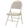 Taylor & Brown Padded Beige Checkered Fabric Folding Chair Seat High Back Rest for Home, Dining, Office, Computer Desk Chairs, Seating Events - Metal Frame, 50 x 46 x 85cm