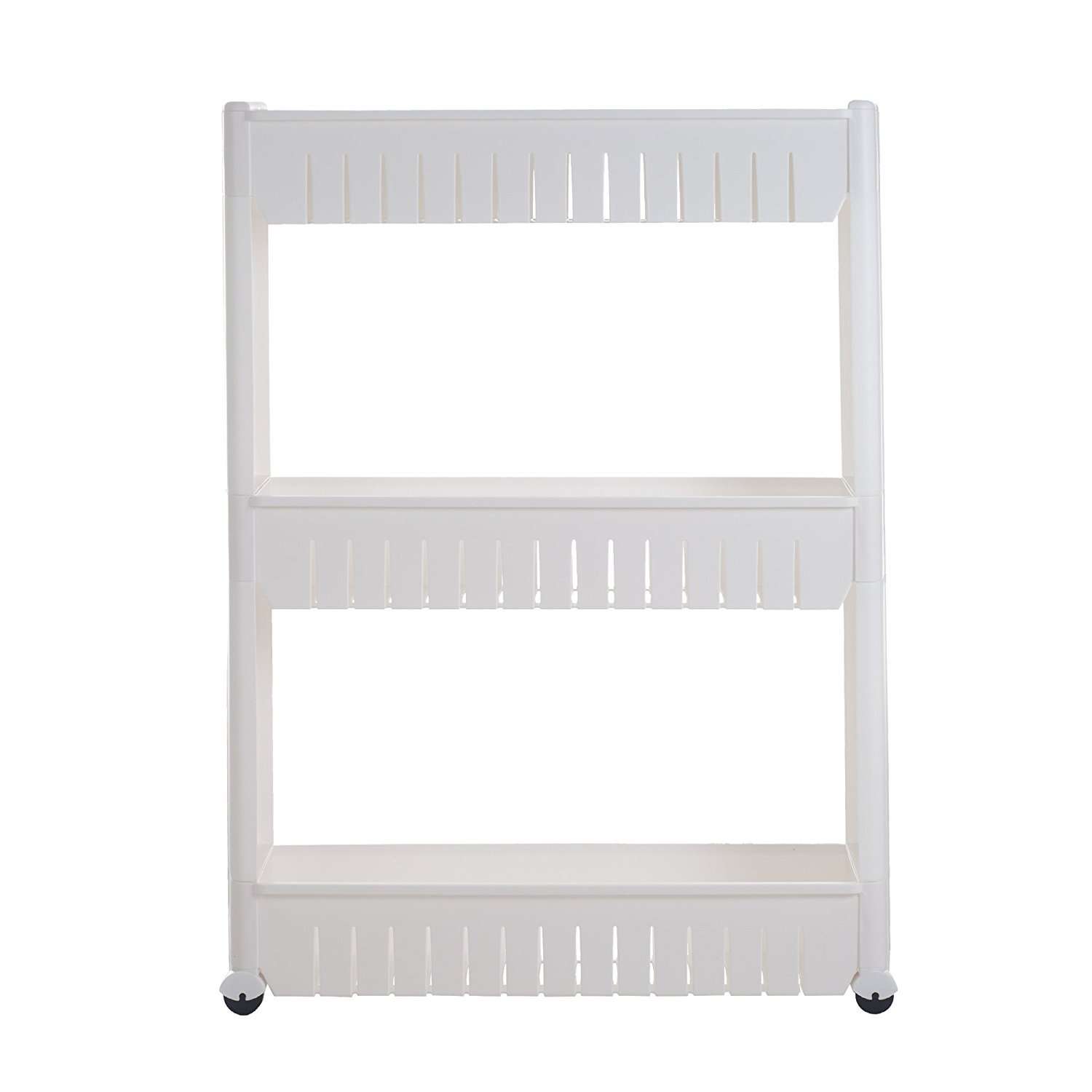Trademark 3-Tier Rolling Cart - Narrow-Space Kitchen or Bathroom Organizer - Slim Slide-Out Storage Shelves - Organization and Storage Furniture by Lavish Home