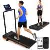 Treadmills Foldable with 10% Incline 1-12KM/H Under Desk Walking Pad with LED Display Remote Control APP Portable Running Machine for Home/Office Jogging