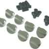 Ufixt 8 x Fits Hotpoint, Howdens, Hygena and Indesit Universal Cooker/Oven/Grill Control Knob And Adaptors Silver