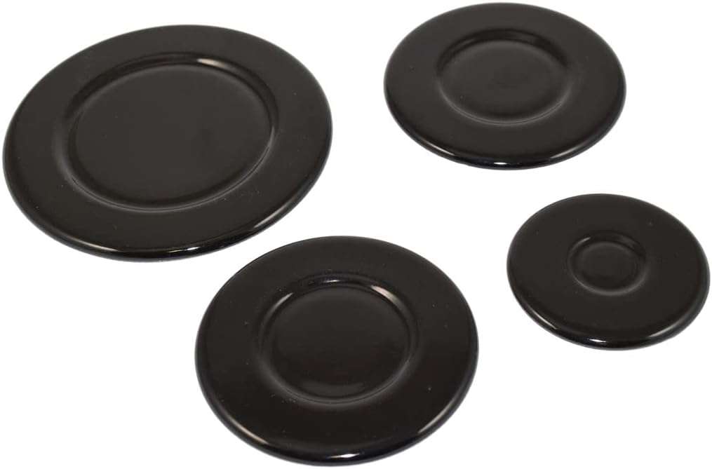 Ufixt Cooker Hob Gas Burner Cap 4 Piece Set 55mm 75mm 100mm For Indesit and Kenwood Small: Cap - 55mm - Medium: Cap - 75mm - Medium: Cap - 75mm Diameter x 3mm Large: Cap - 100mm