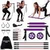Ultimate Pilates bar kit.Multiple Fitness bar with Resistance Bands, Ab Rollers. Core Strength Training Equipment. Squat Machine for Men and Women. Portable Home Gym