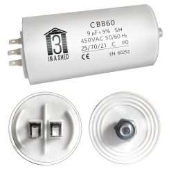 Universal 9UF +- 5% Large Appliance Motor Start Run Capacitor