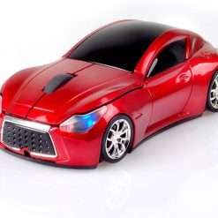 UrChoiceLtd 2.4GHz Wireless Sports Car Mouse Optical Ergonomic Design with Nano USB Receiver 10 Meter Range 3D 1600DPI For Laptops and PCs (Red)