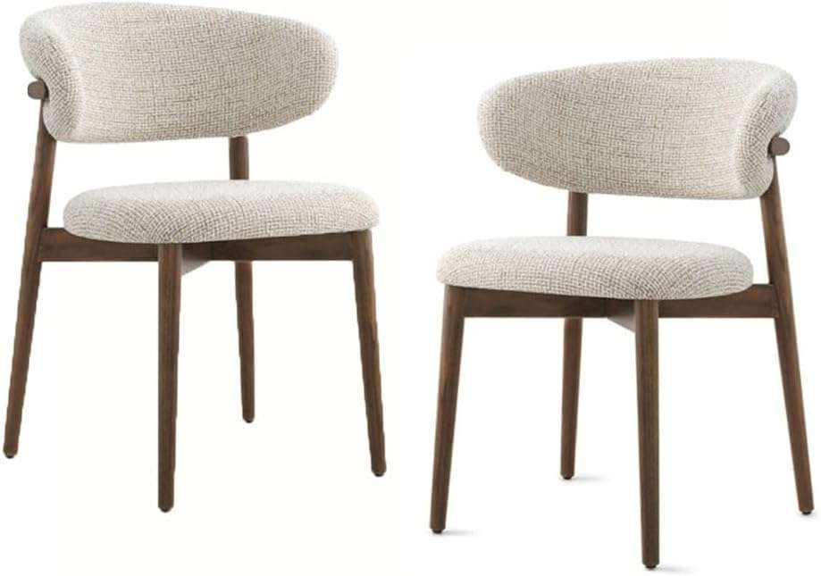 VENYAA Dining Chairs Set of 2 - Upholstered Kitchen Chairs with Wood Legs Single Leisure Chair for Living Bedroom Restaurant Vanity(Color:COFFEE)