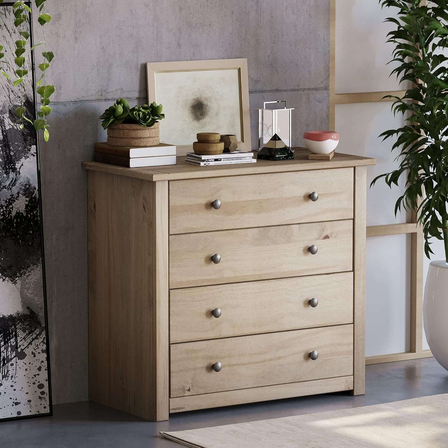 Vida Designs Panama-nachtkastje 3 lade, natuurlijk eiken