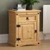 Vida Designs Rectangular 1 Drawer 1 Door Bedside Cabinet, Nightstand, Brown, 35 cm x 48 cm x 60 cm