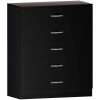 Vida Designs Riano 5 Drawer Chest of Drawers, Metal Handles and Runners, Anti-Bowing Drawer Support, Bedroom, Nursery Furniture, Black