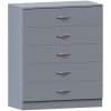 Vida Designs Riano 5 Drawer Chest of Drawers, Metal Handles & Runners, Anti-Bowing Drawer Support, Bedroom, Nursery Furniture, Grey