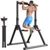 WATBKHE Power Tower Pull Up Dip Station Foldable, Pull Up Bar Station Adjustable, Multi-Function Home Gym, Strength Training Fitness Equipment