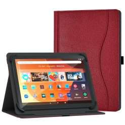 XunyLyee Universal 10.1 inch Tablet Case for â€ŽDoogee Tab A9+ 10 11 inch Tablet Case, Multi-Angle Viewing Stand Cover with Pocket for 9.6-11 Inch Android Tablet, Red