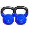 Yes4All Kettlebell Vinyl Coated Cast Iron â€“ Great for Dumbbell Weights Exercises, Full Body Workout Equipment Push up, Grip Strength and Strength Training, PVC