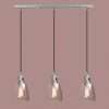Yosoan Lighting Industrial Modern Vintage Loft Bar 3 Way Pendant Light Fittings Bell Glass Shade Chandelier, Hanging Ceiling 3 Lights Fixture for Dining Room Living Room...