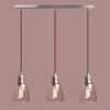 Yosoan Lighting Industrial Vintage Loft Bar 3 Way Pendant Light Fittings Bell Glass Shade Chandelier, Hanging Cluster Ceiling 3 Lights Fixture for Dining Room Living Room...