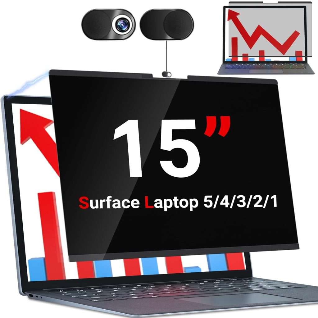 Computer Side Privacy ZOEGAA Magnetic Privacy Screen for Surface Laptop 15 inch (6/5/4/3/2/1 ...