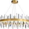 ZTKBH Round Crystal Chandelier, Luxury Golden Crystal LED Pendant Light Modern Ceiling Lighting Fixture for Dining Room Kitchen Island Bedroom Corridor(60cm)