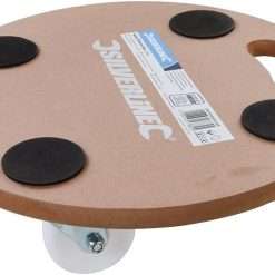 250KG Platform Dolly - 380mm Round Circle Heavy Box Moving Castor Wheel Safety Trolley - Warehouse/Storage Wood Base Plate - Moving Appliances & Large Awkward Objects