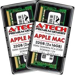 A-Tech 32GB Kit (2x16GB) RAM for Apple iMac & Mac Mini (2018, 2019 & 2020) | DDR4 2666 MHz SODIMM PC4-21300 / PC4-21333 260-Pin SO-DIMM Memory Upgrade