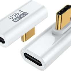 AuviPal 90 Degree USB C Adapter (2 Pack), L Shape Left and Right USB Type C Connector for Meta Quest, MacBook, iMac, iPad, iPhone 16 15 Series and Other Type C or Thunderbolt...