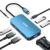 BENFEI USB C MST HUB 8in1 with USB-C to 2*HDMI/1*VGA, to 3*USB 3.0/100W Power Delivery/3.5mm Aux Audio, Compatible with iPhone 15 series, MacBook Pro 2023/2022/2021/2020,...