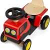 Bigjigs Toys Ride On Tractor - Wooden Tractors, Driving Vehicles For Children, Improves Kids' Motor Skills, Toddler Gifts, Age 18+ Months Old