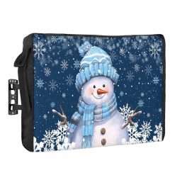 Blue Snowman Outdoor TV Cover Waterproof Weatherproof, Blue Christmas Television Covers for 30 to 32 Inch Xmas Snowflake Winter Outside TV Screen Protector Shield, 30"W x 19"H x...