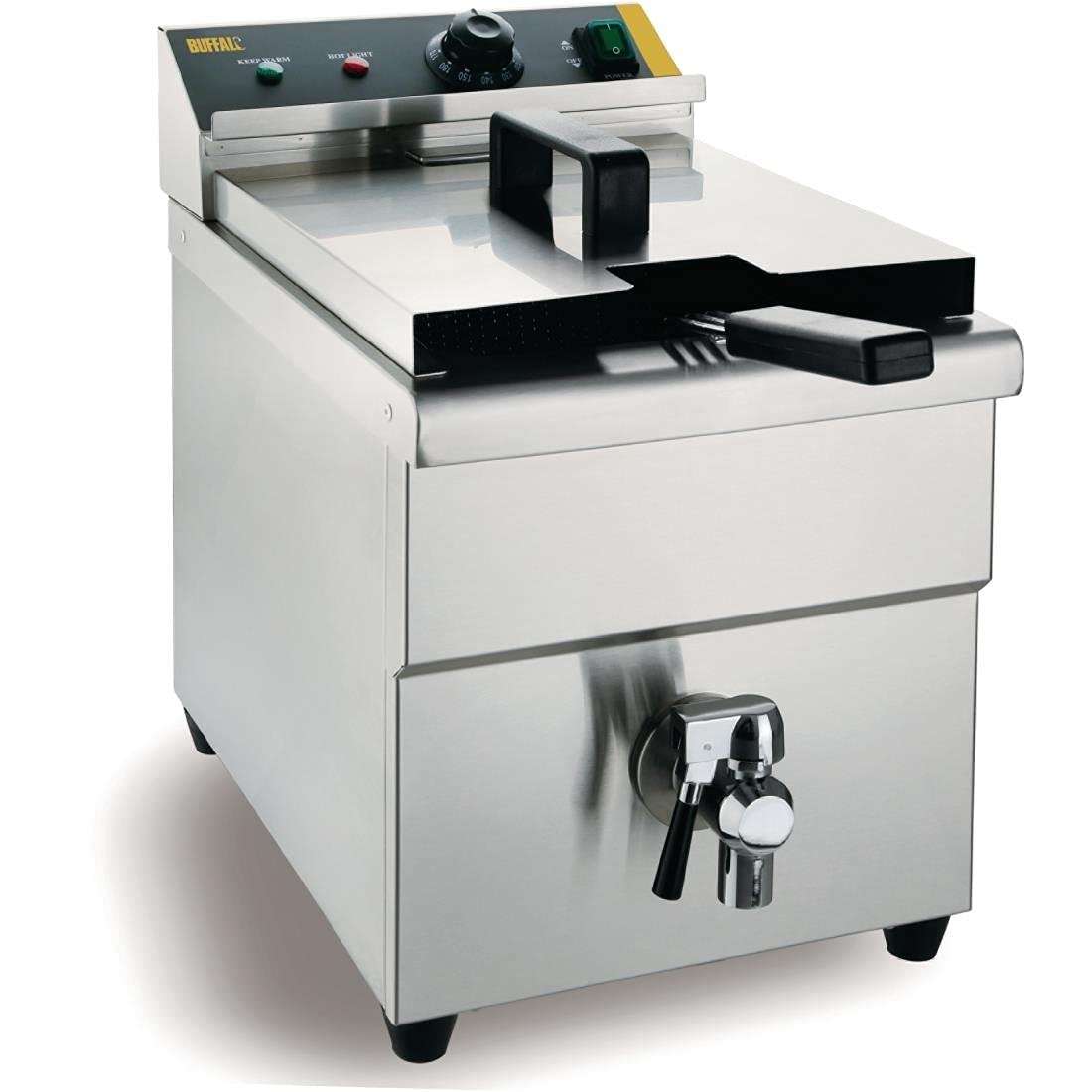 Buffalo 3kW 7.5 Litre Single Tank and Basket Countertop Induction Deep Fat Fryer | Stainless Steel | 60°C to 190°C Temperature Control | Lid Included | Commercial and Home Use...