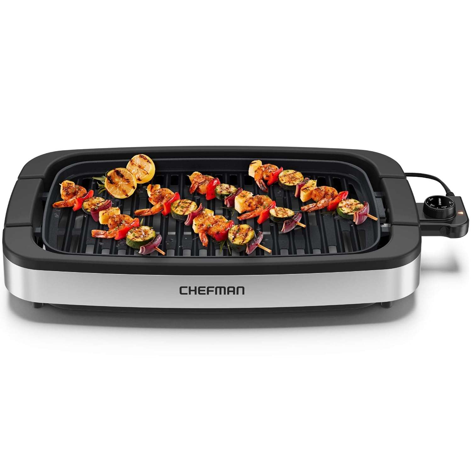 Chefman Indoor Electric Grill 1500W, 38x23 Extra Large Grilling Surface, Nonstick Table Top Grill for Indoor Grilling and BBQ with Adjustable Temperature Control, Drip Tray,...