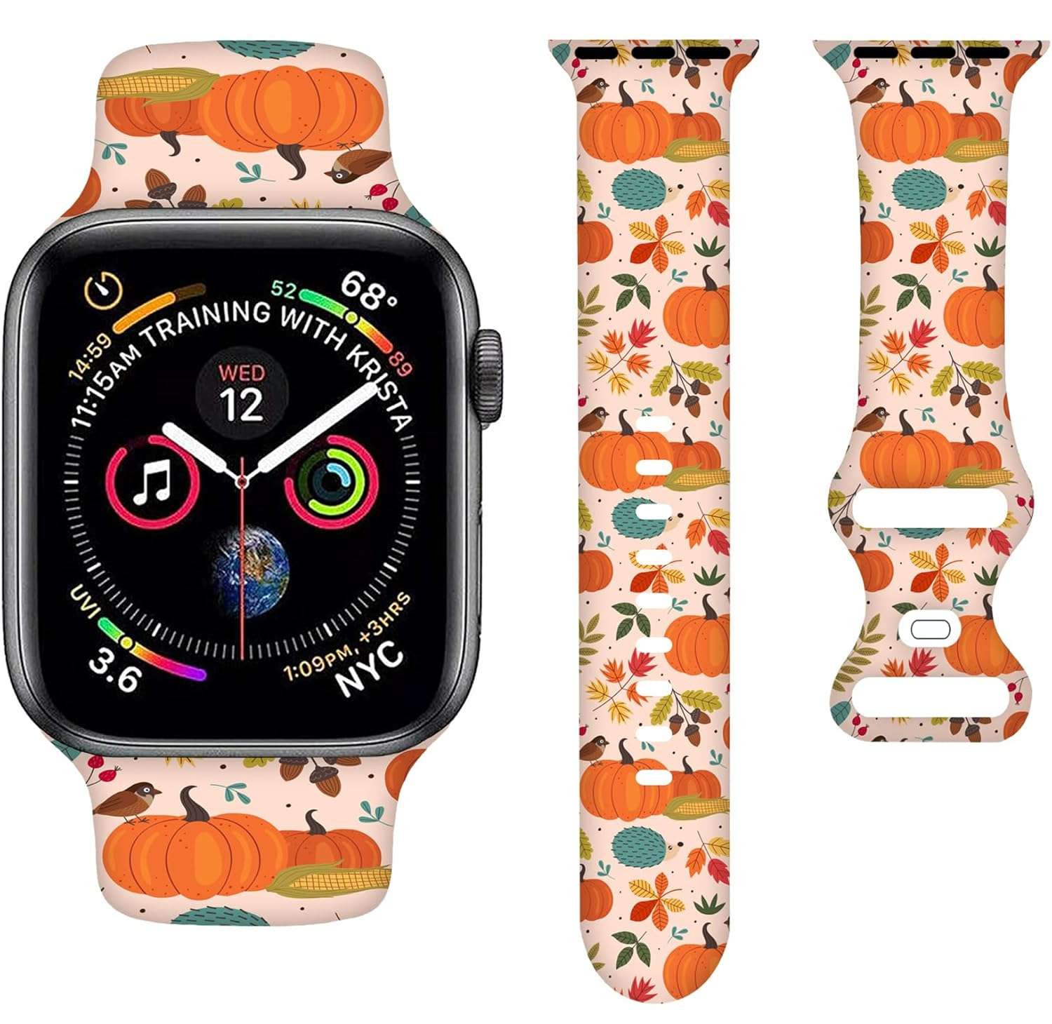 Floral Flower Bands Compatible with Apple Watch Band 38MM 40MM 41MM 42MM 44MM 45MM 49MM, Silicone Strap Compatible with iWatch Bands Ultra Series SE 9 8 7 6 5 4 3 2 1 for Women Men