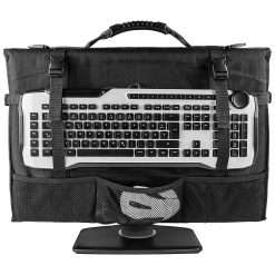 Hosoncovy 21.5 inch iMac & 20-24 inch Monitor Case, Black, Oxford Fabric, Waterproof, Dustproof, Keyboard & Mouse Holder