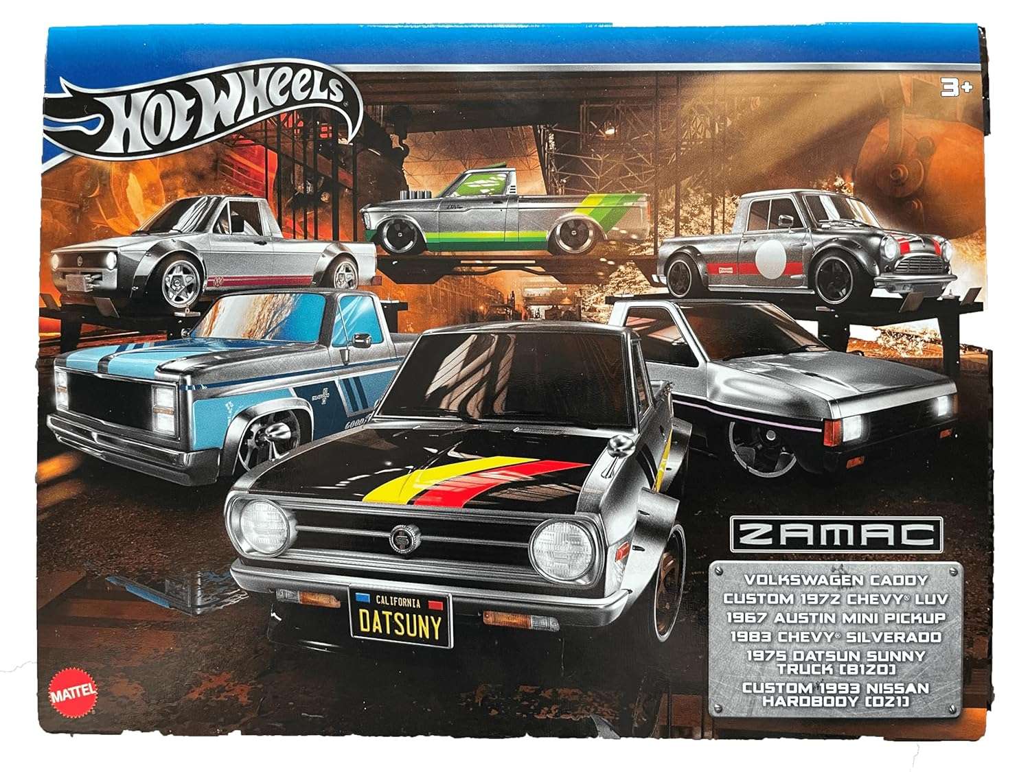 Hot Wheels HRX57 Zamak Multipack Ride on Toy Mini Car, Pack of 6, from 3 Years, Silver