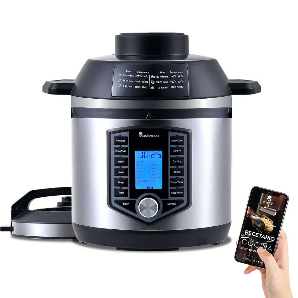 Bridge Pro Cooker MasterPro FryCook Hot Air Fryer, Fryer and Pressure Cooker, 1500 W ...