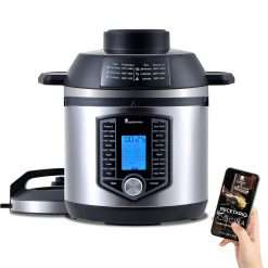 MasterPro FryCook Hot Air Fryer, Fryer and Pressure Cooker, 1500 W, Programmable Pressure Cooker, with 44 Automatic Functions, 12 Programmes, Made of Stainless Steel, Non-Stick...