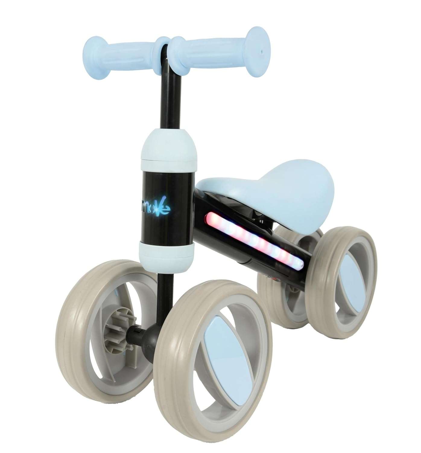 MoVe Bobble Light Up Ride On Quad Scooter | 4 Four Wheel Toy in Blue | Toddler Push Along Ages 1+ Flashing