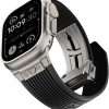 NewWays Watch Band for Apple Watch Ultra 2 Band 49mm 45mm 44mm 42mm, Luxury Rugged Silicone Rubber Strap with Metal Connector & Folding Clasp for iWatch Ultra Series 9 8 7 6 5 4...