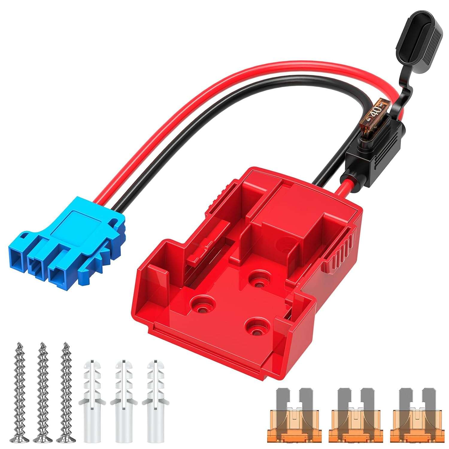 Power Wheels Adapter for Milwaukee Battery Adapter, for Peg-Perego Ride-on Toy 18V Power Wheels Battery Conversion Upgrade Kit with Fuse Holder, Wire Harness Connector and 3 PCS...