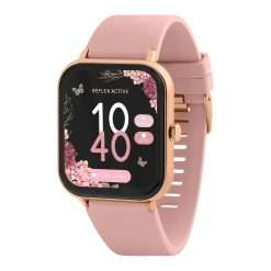 Reflex Active Series 23 Rose Gold Plated Pink Strap Fitness Calling Smart Watch
