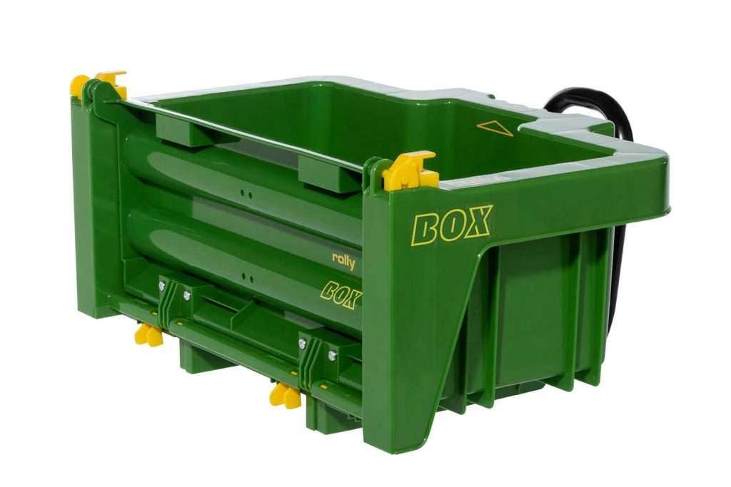Rolly Toys 408924 rollyBox Claas Transportmulde für Trettraktor (Kinder von 3-10 Jahre, Mulde kippbar, Heckklappe ABN.), Hellgrün