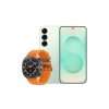 Samsung Galaxy S25 AI Smartphone, 12GB Memory, 128GB Storage, Mint and Galaxy Watch Ultra Orange, 47mm, LTE (UK Version)
