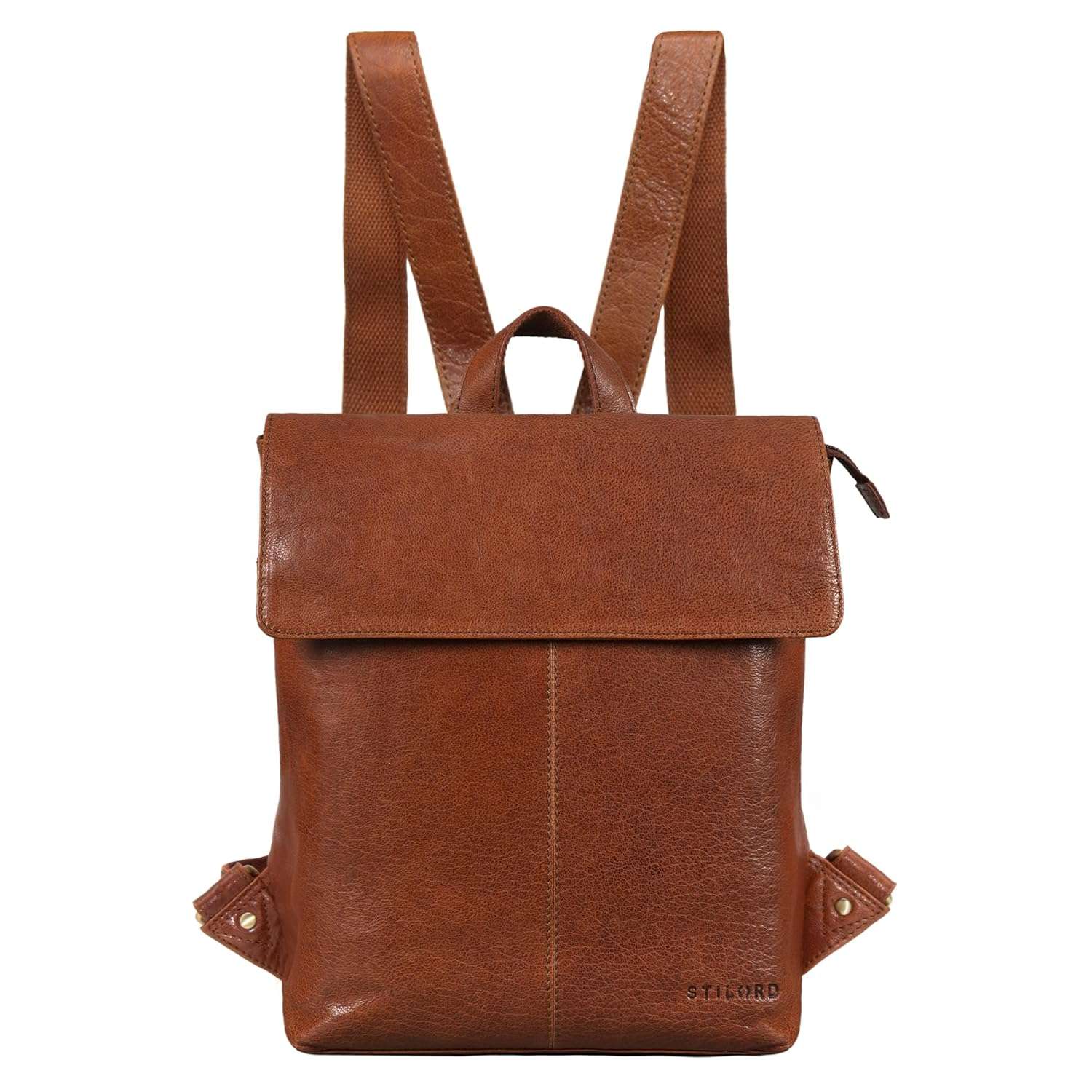 STILORD 'Charlie' Vintage Leather Backpack Brown Satchel for Women Men Unisex Daypack for 13,3 Inch MacBook Laptop Rucksack in Genuine Leather
