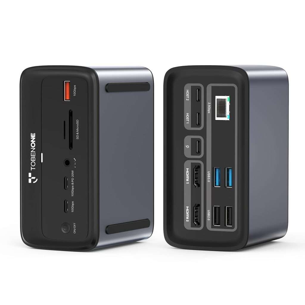 TobenONE MacBook Docking Station Dual 4K@60Hz, 16-in-2 USB C Docking ...