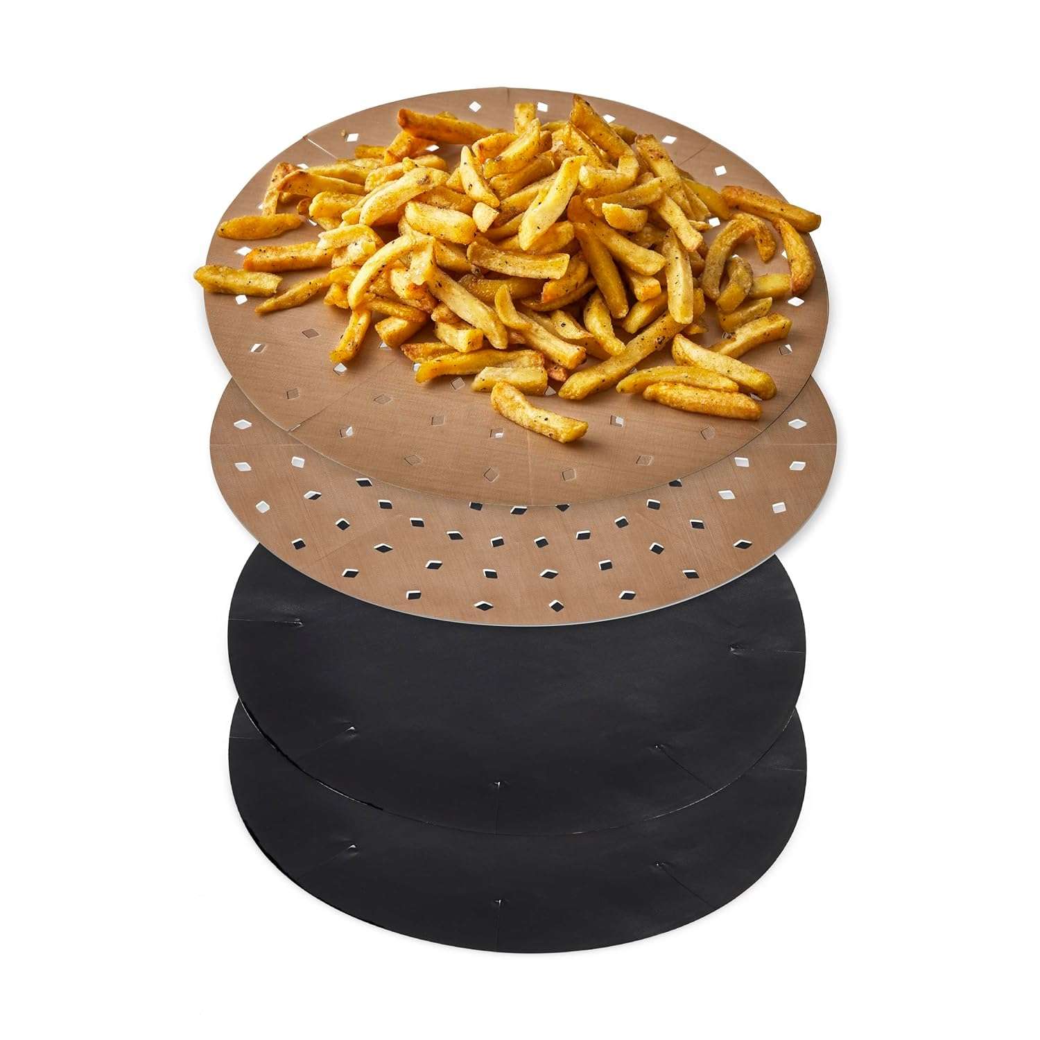 Tower TLINER2 Reusable Round Air Fryer Liners, Pack of 4 Circular Paper Accessories, Suitable for Most 5 to 7 Litre Air Fryers Including Tower Vortx and Ninja Foodi, Non-Stick,...
