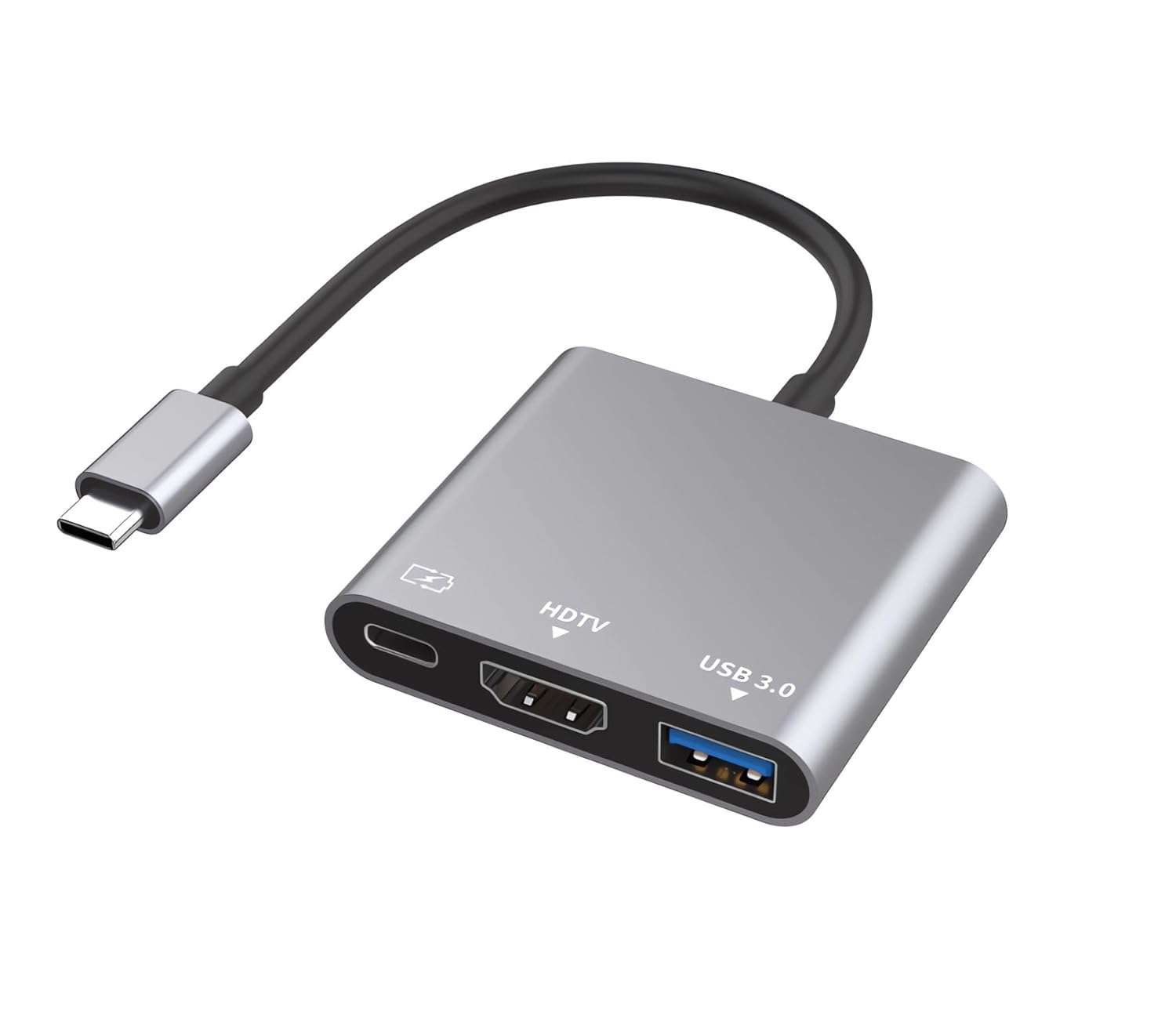 USB C Hub,USB C Multiport Adapter with 4K HDMI Output/USB-C Fasting Charging Port&USB 3.0 Port Compatible for MacBook Pro M1/16-20 Air M1/18-20 iMac,XPS, Laptop (Grey - USB c3...