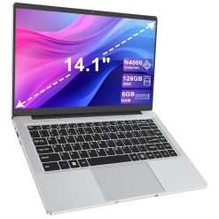 14″ Laptop | Dual-Core Processor | 6 GB DDR4 RAM │ 128 GB NVMe SSD │ 1366x768 Display │ Portable Computer │ USB Mous & Mini HDMI Ports