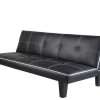 7Star Click Clack faux leather Sofa Bed Black spare room, guest room or games room recliner bed Settee Sale