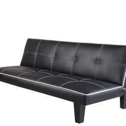 7Star Click Clack faux leather Sofa Bed Black spare room, guest room or games room recliner bed Settee Sale