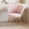 Aivermeil Velvet Accent Chair with Gold Metal Legs •Vanity Chair for Makeup Room •Upholstered Guest Chair for Living Room •Side for Bedroom •Light Pink