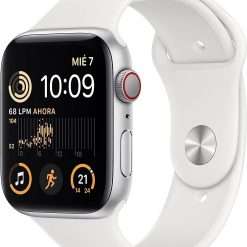 Apple Watch SE 2nd Generation (GPS, 44MM) - Silver Aluminum Case with White Sport Band, Regular (Renewed)