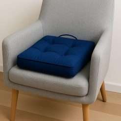 Armchair Booster Cushion Large Square Booster Seat Pad Dining Chair Thick Firm Cushion, Ideal for Home, Office, Garden, Pregnancy, Maternity, Elderly, Post Surgery (Navy Blue)